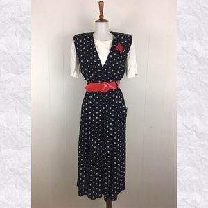 Vintage 80’s 90’d Polka Dot Wide Leg Crop Jumper
